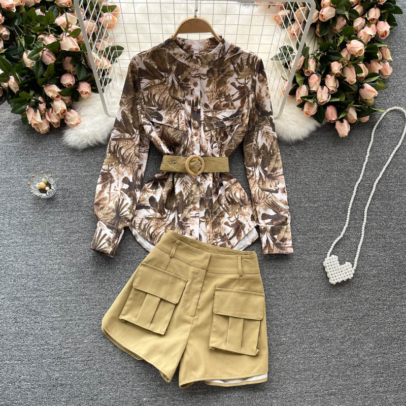 Casual Shirt And Shorts Two Pieces Set