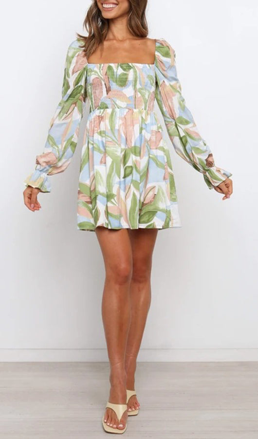 Leaves Print Dress