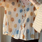 Front Buttons Folded Chiffon Top