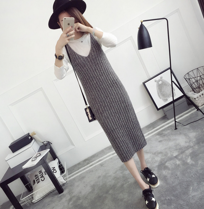 Vest skirt sweater dress