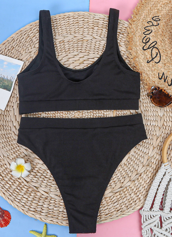 Solid Color Bikini Set
