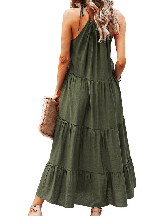 Solid Color Casual Dress