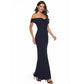 Off The Shoulder Slit Maxi Dress