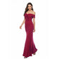 Off The Shoulder Slit Maxi Dress