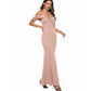 Off The Shoulder Slit Maxi Dress