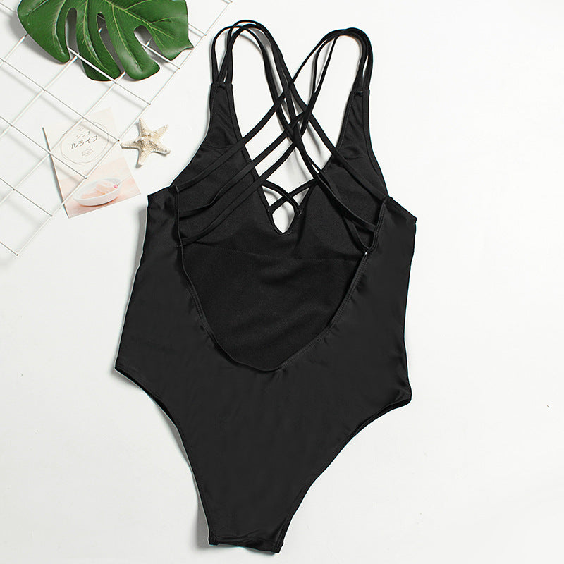 One Piece Solid Color Bikini
