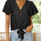Front Buttons Deep V Neck Top