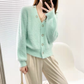 V-neck knitted cardigan