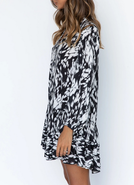Floral Deep V neck Dress