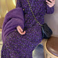 Purple Floral V Neck Dress
