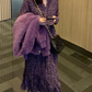 Purple Floral V Neck Dress