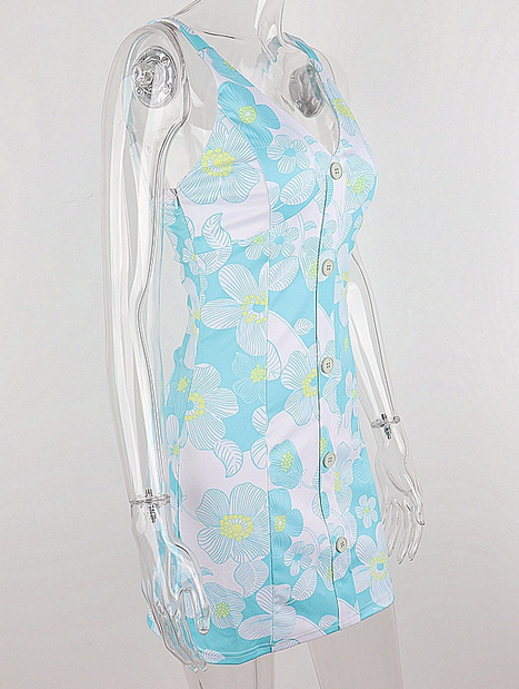 Flroal Sleeveless Bodycon Dress