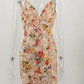 Floral Sequins Bodycon Dress