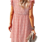 V Neck Floral Chiffon Dress