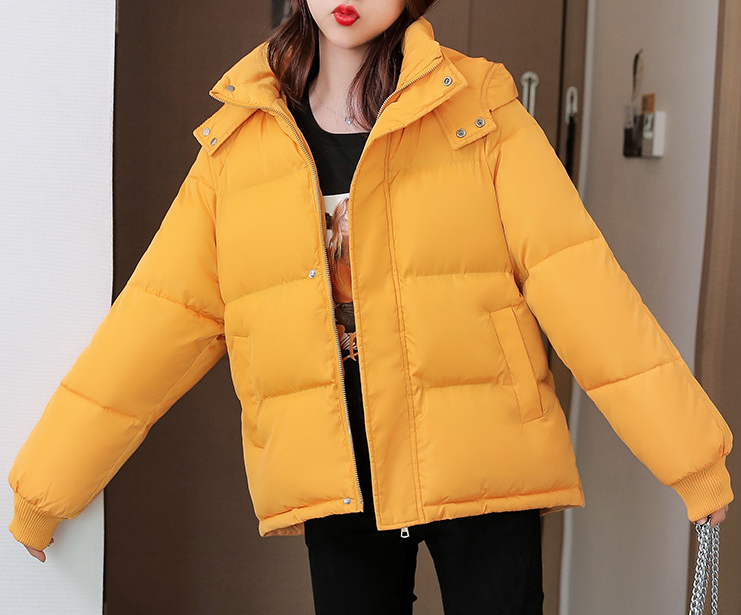 Hooded casual down cotton jacket