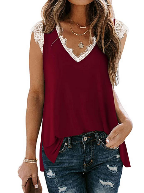 V Neck Sleeveless Top