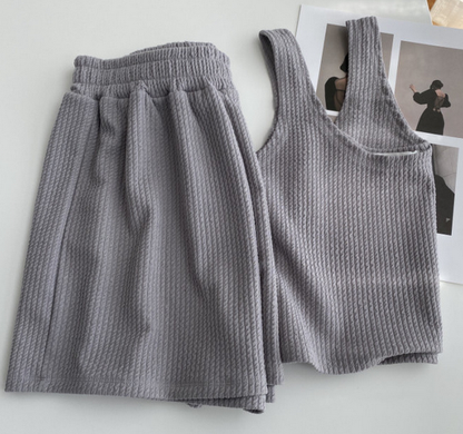 Casual Top And Shorts Two Pieces Set