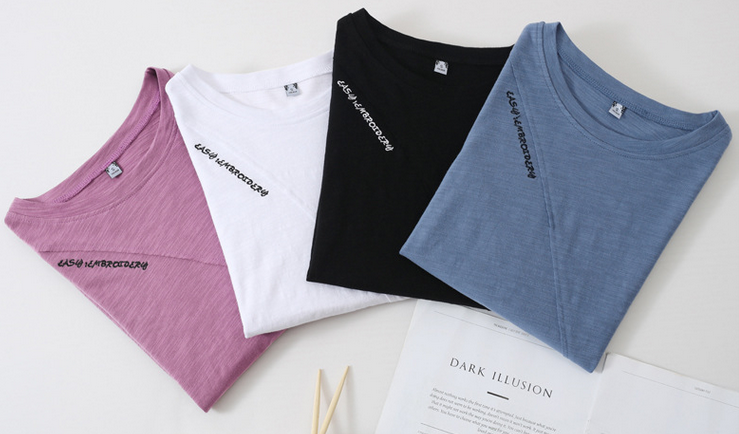 Pure cotton casual long-sleeved T-shirt