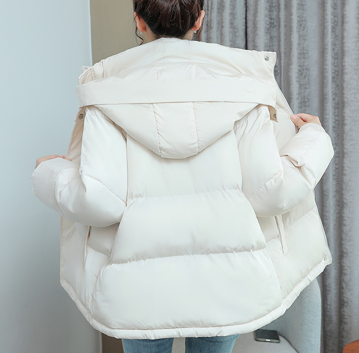 Hooded casual down cotton jacket