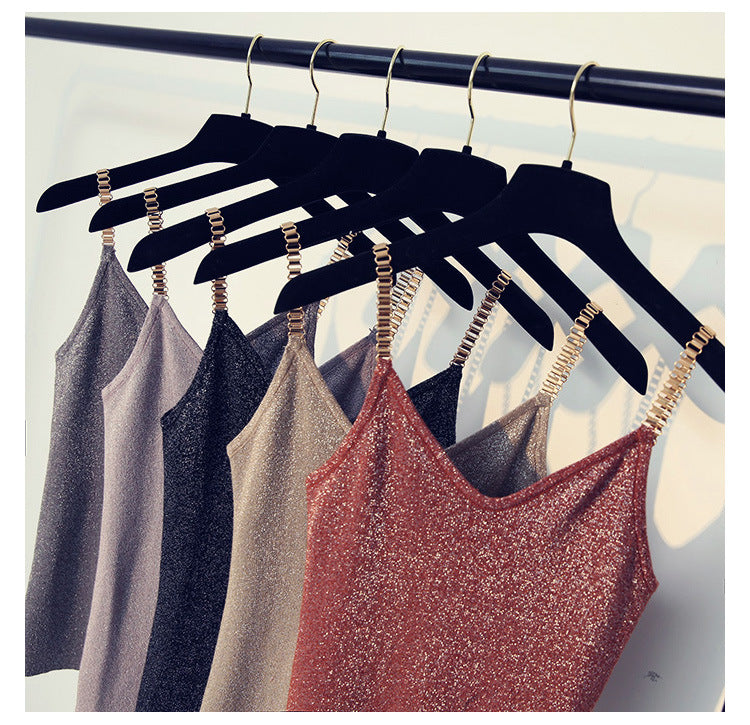 Sequins V Neck Top