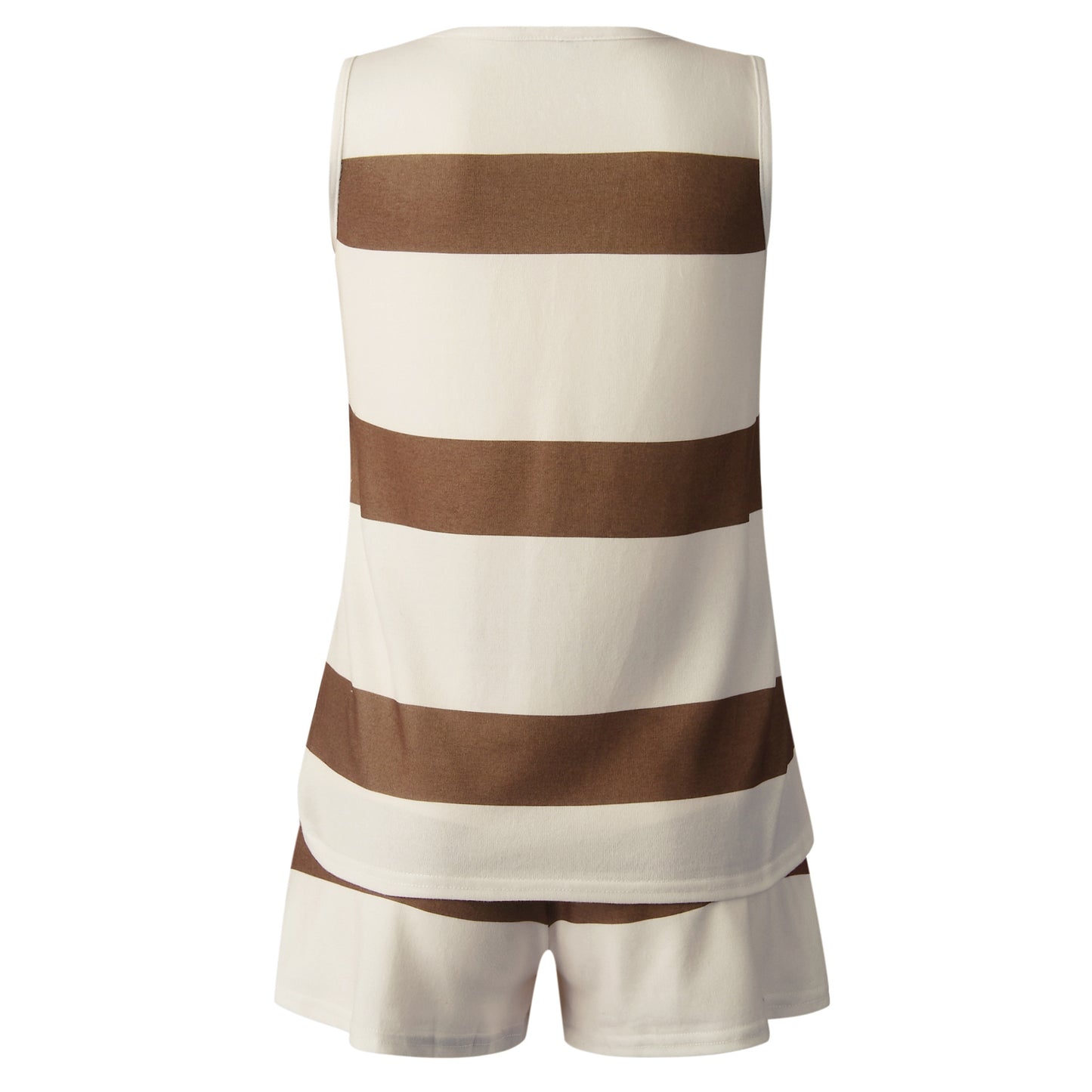Sleeveless V Neck Top And Shorts Two Pieces Set