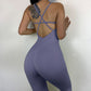 Solid Color Backless Romper