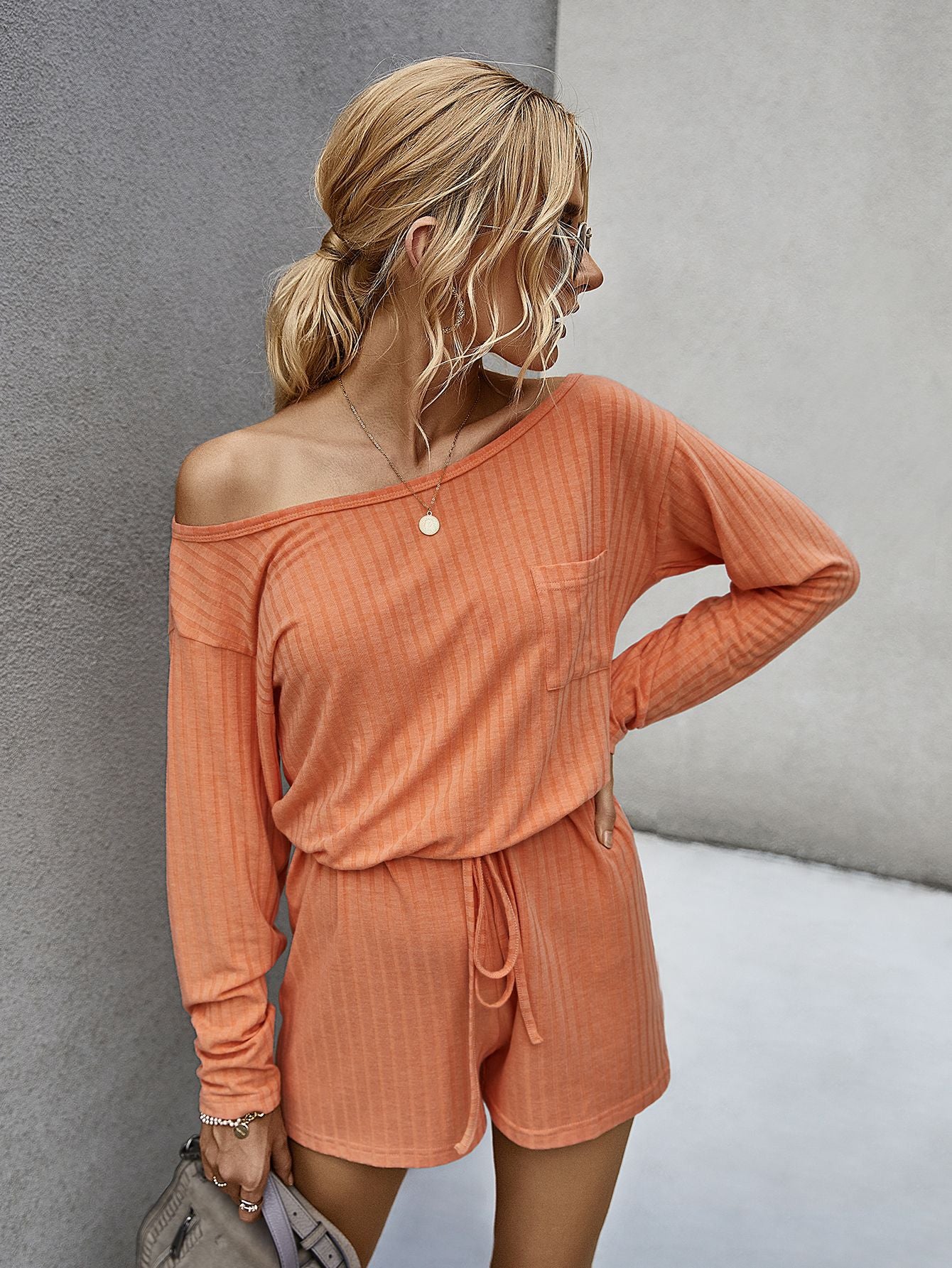 Solid Color Casual Romper