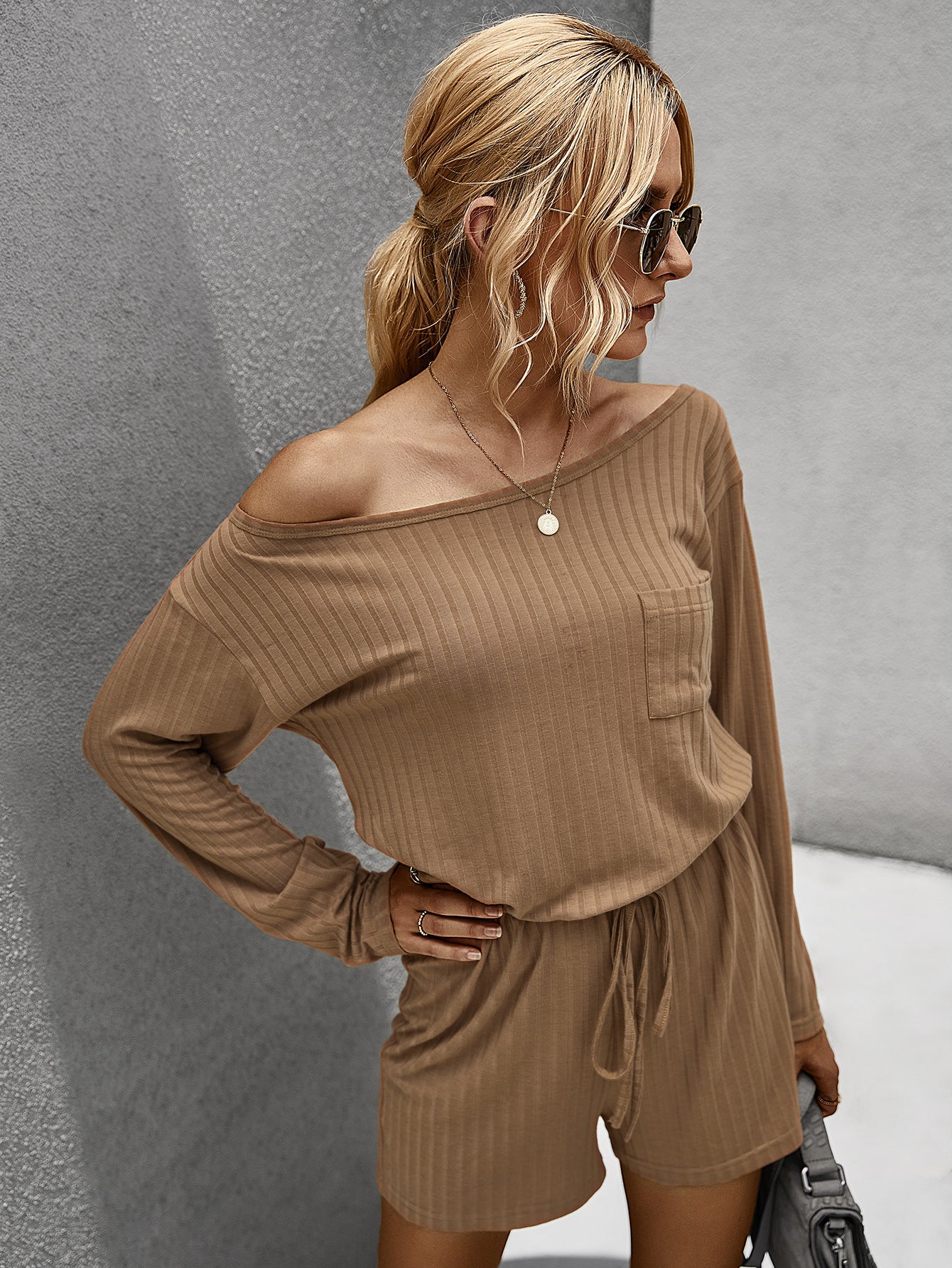 Solid Color Casual Romper