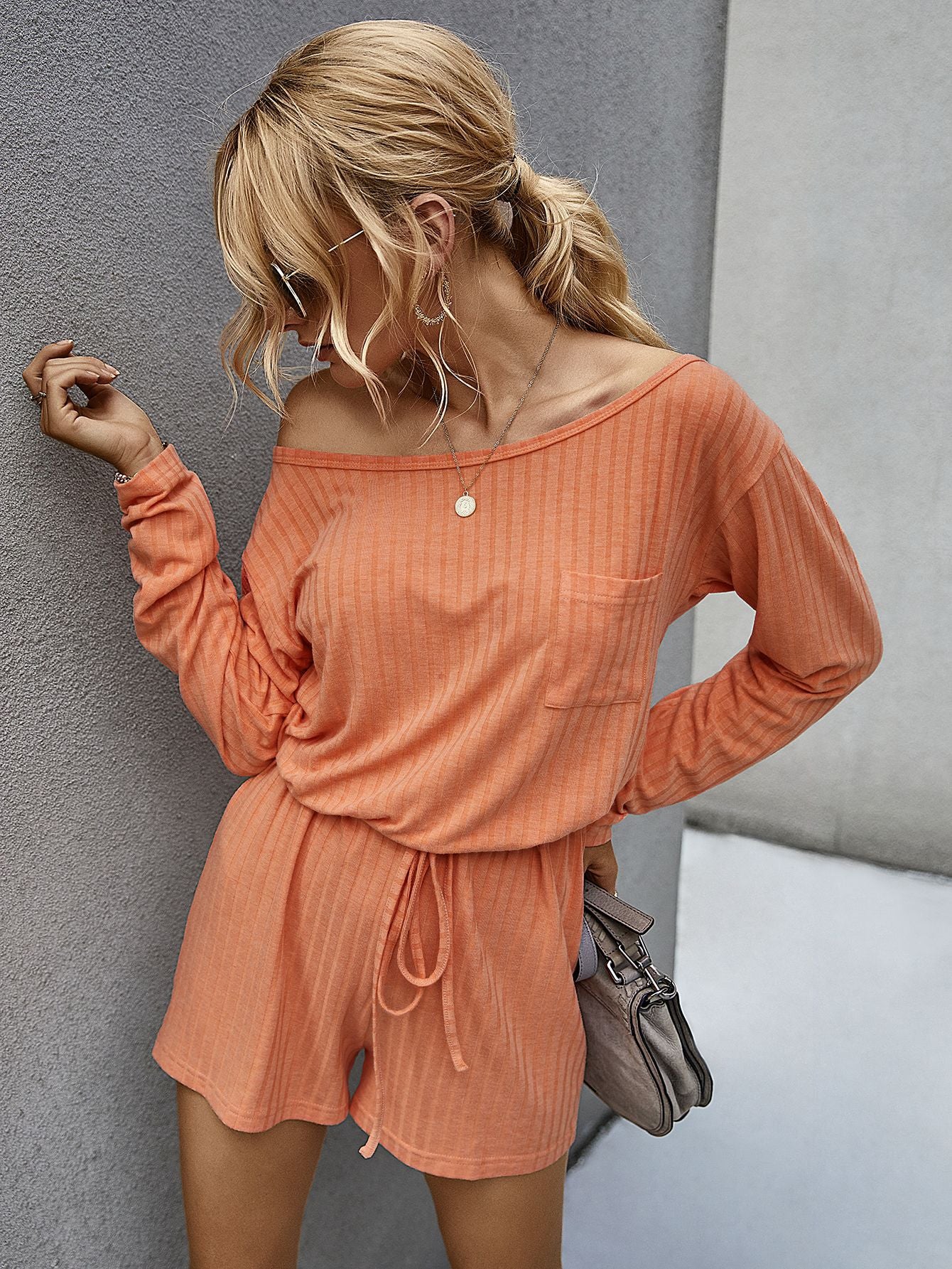 Solid Color Casual Romper