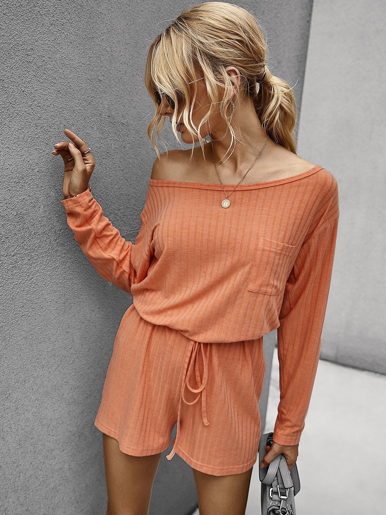 Solid Color Casual Romper