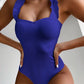 Solid Color One Piece Bikini Set