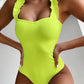 Solid Color One Piece Bikini Set