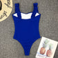Solid Color One Piece Bikini Set