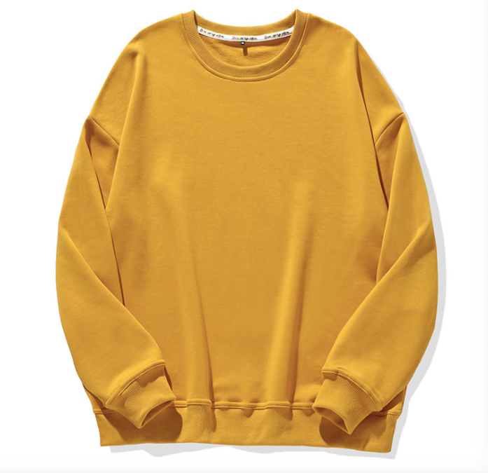 Solid Color Round Neck Sweatshirt
