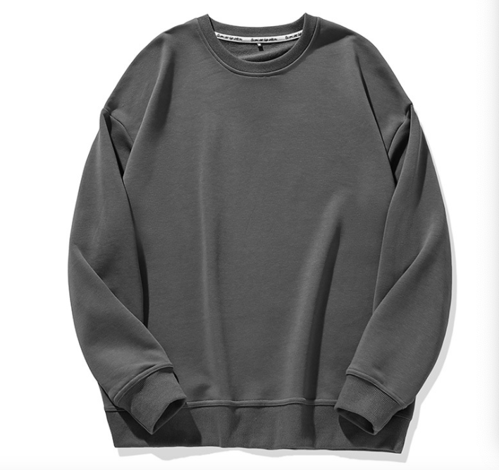 Solid Color Round Neck Sweatshirt