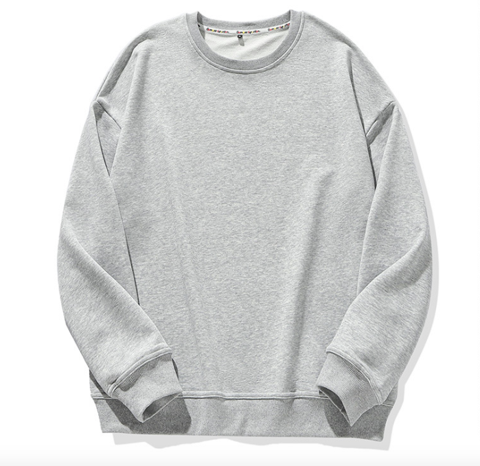 Solid Color Round Neck Sweatshirt