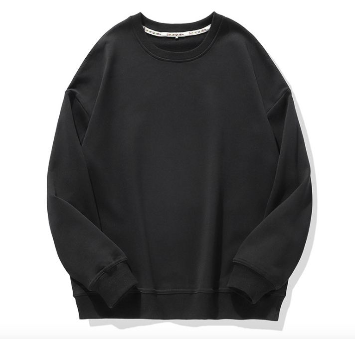 Solid Color Round Neck Sweatshirt