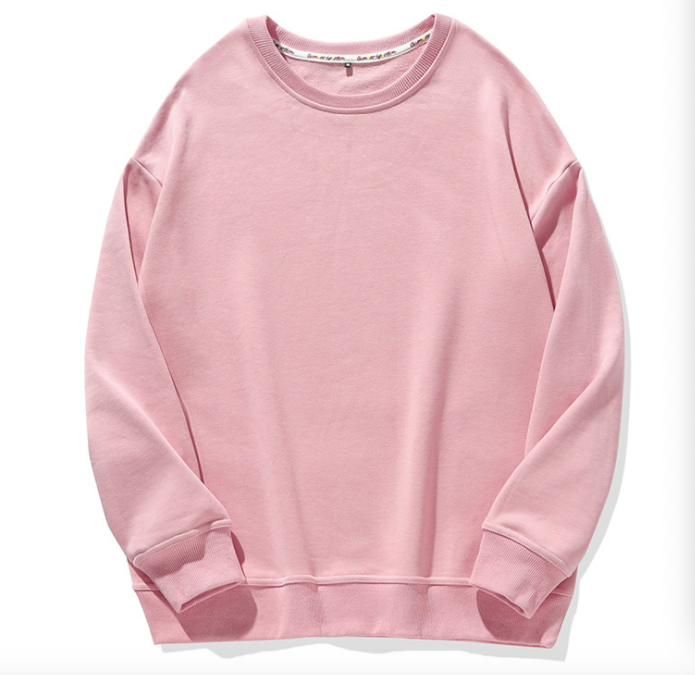 Solid Color Round Neck Sweatshirt