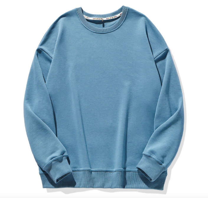 Solid Color Round Neck Sweatshirt