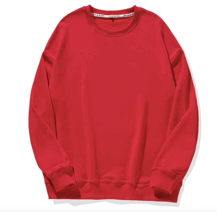 Solid Color Round Neck Sweatshirt
