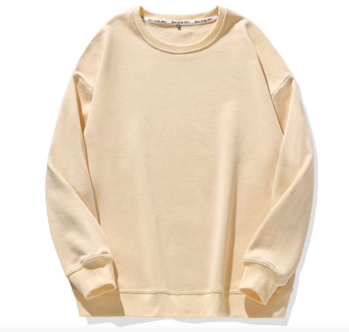 Solid Color Round Neck Sweatshirt