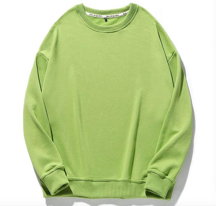 Solid Color Round Neck Sweatshirt