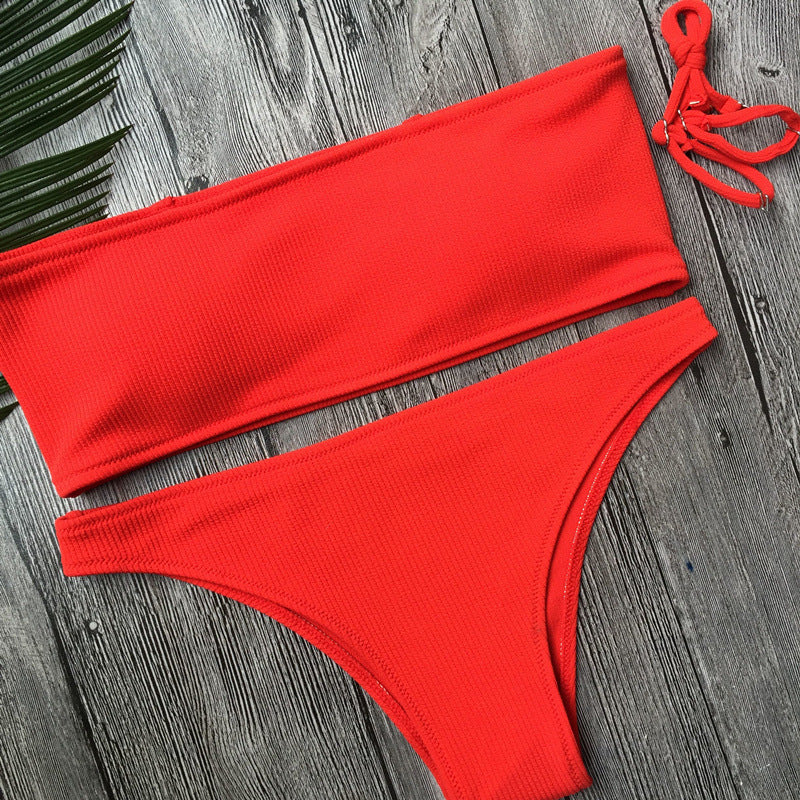 Solid Color Bikini Set