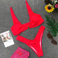 Solid Color Bikini Set