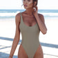 Solid Color One Piece Swimsuit