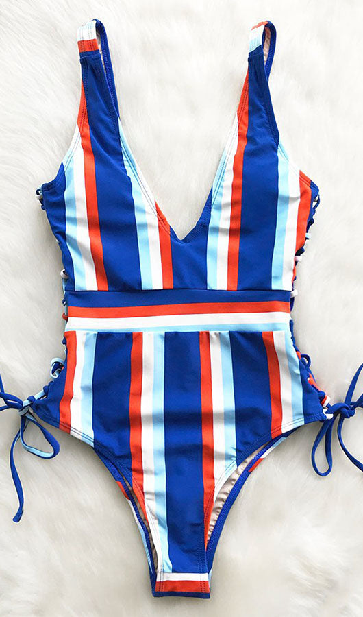 Stripe One Piece Swimsuit