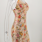 Floral Sequins Bodycon Dress