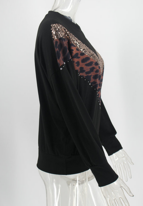 Sequins Splicing Top