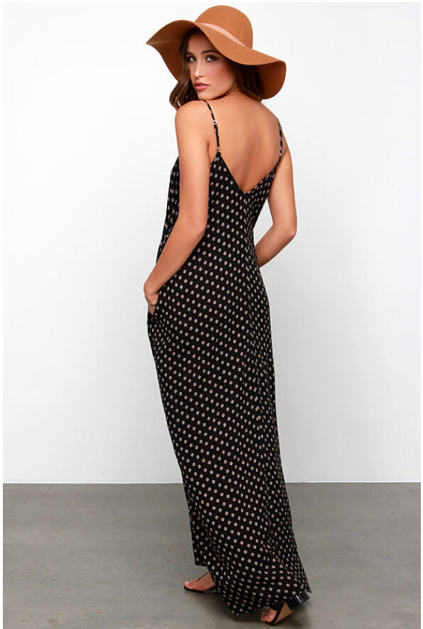 Dots Print Maxi Dress, dress, VIVIMARKS