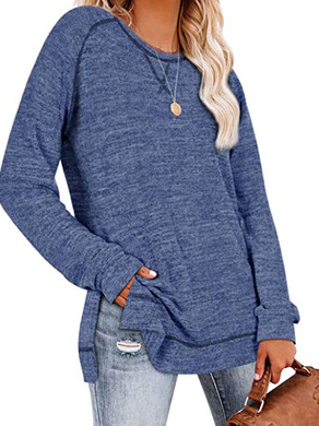 Round Neck Slit Top